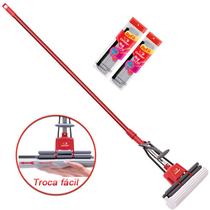 Rodo Mop Duplo Rolete Esfregão Condor Espuma PVA Absorvente Com 2 Refis Rodo Mop Duplo Rolete Esfregão Condor Espuma PVA Absorvente Com 2 Refis