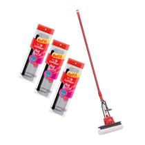 Rodo Mop Duplo Rolete Esfregão espuma de PVA Com 3 Refis extra Rodo Mop Duplo Rolete Esfregão espuma de PVA Com 3 Refis extra