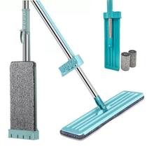 Rodo Mop Esfregão Articulado Giratório Inox C/ Refil Microfibra 120cm Rodo Mop Esfregão Articulado Giratório Inox C/ Refil Microfibra 120cm