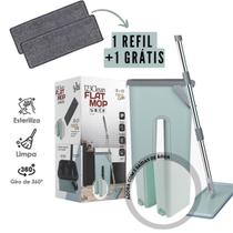 Rodo Mop Flat Balde Lava E Seca Limpeza Esfregão Com 2 Refil