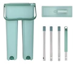 Rodo Mop Flat Balde Lava e Seca Vertical Esfregão Rodo Mágico Giratório Limpeza com Refil 123Útil Rodo Mop Flat Balde Lava e Seca Vertical Esfregão Rodo Mágico Giratório Limpeza com Refil 123Útil