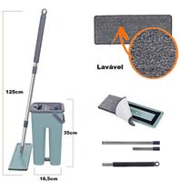 Rodo Mop Flat E Balde Para Limpeza De Piso