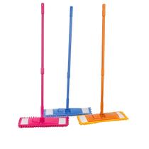 Rodo Mop Flat Inox Mágica Limpeza Multiuso Microfibra Cozinha Lavanderia Piso Inox Cabo Ajustável