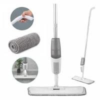Rodo mop spray 3 em 1 dispenser pano microfibra inox