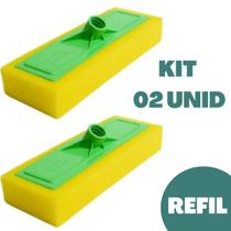 Rodo Passa Cera Espuma Esponja Refil Limpeza Faxina Esfregão Macia 02 unid