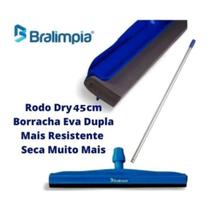 Rodo Profissional 45cm Dry Borracha Dupla Bralimpia Com cabo