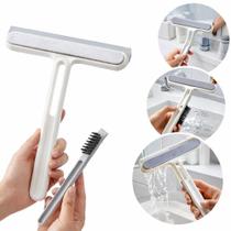 Rodo silicone limpa vidros janela 4 em 1 escova multiuso bucha raspador removedor pelos pia cozinha panela espelho carro Rodo silicone limpa vidros janela 4 em 1 escova multiuso bucha raspador removedor pelos pia cozinha panela espelho carro
