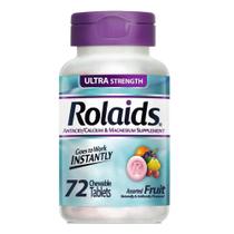 Rolaids Instantly Antiácido Extra Forte Sabor Frutas-72 comprimidos Mastigáveis