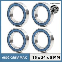 Rolamentos De Esferas 6802-2RSV MAX Para Bicicleta, 4 Peças, 15x24x5mm, Peças De Reparo De Pivô Com Rolamentos De Esferas 6802-2RSV MAX Para Bicicleta, 4 Peças, 15x24x5mm, Peças De Reparo De Pivô Com