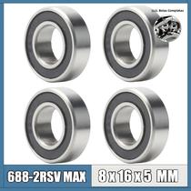 Rolamentos De Pivô Para Bicicleta 8x16x5mm 4 Peças 688 2RSV MAX C2 Com Esferas Completas - Peças De Rolamentos De Pivô Para Bicicleta 8x16x5mm 4 Peças 688 2RSV MAX C2 Com Esferas Completas - Peças De