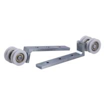 Roldana 2 Rodas Côncava Fixa Para Porta Lateral Alumínio com Rolamento Perfil (02 Peças)