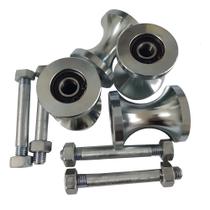 Roldana Canal U P/ Tubo De 2 Polegadas Kit Com 4 UNIDADES + 4 eixos