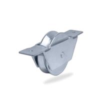 Roldana canal "v" 2 pol 50mm aço 1020 c/ suporte aberto c/rolamento porta portao jocec