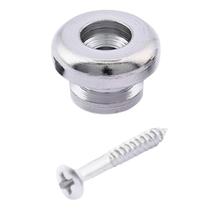 Roldana Cromada Para Correia 15mm de Violão Guitarra Baixo Cromada C/ Parafuso Fixação Alça Unitária