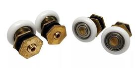 Roldana De Box De Vidro Temperado 4 Unidades Latão Rolamento