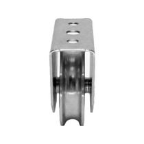 Roldana Ferro Maciça 75mm Tipo U 3 Polegadas Caixa Fechada - Uso em Portões