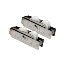 Roldana gold inox dupla p/ trilho redondo "u" porta rg-r150 strong kit c/2 un