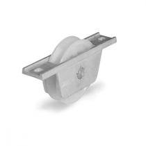 Roldana Nylon Jocec ''V'' Com Suporte Aberto Em Aluminio 60Mm A10101