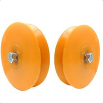 Roldana Nylon Raiada Para Para Trilho de Portão de Correr Reforaça 20mm 4 Pol Tipo Cava V 1 Par
