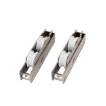 Roldana suprema inox dupla p/ trilho redondo "u" porta rs-150 strong kit c/2 un
