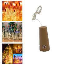 Rolha De Led Fio 1m Fada Garrafa 10 leds Branco Quente Amarelo