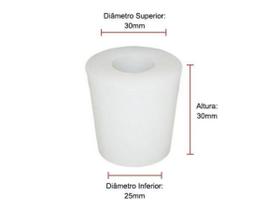 Rolha de Silicone N9 c/ furo 8mm