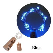 Rolha Fio LED Cordão Luz de Fada P/ Garrafa Decoração AZUL