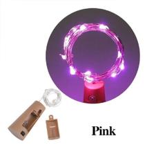 Rolha Fio LED Cordão Luz de Fada P/ Garrafa Decoração ROSA