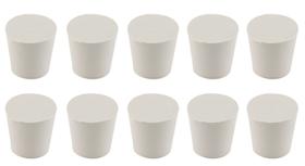 Rolhas de borracha Zorfeter 6 plugues de laboratório cônicos brancos x10