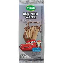 Rolinho de Wafer Recheado Chocolate Vitao 30g Zero Açúcar