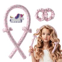 Rolinhos de cabelo DAGORTE Unicorn Heatless Curls Girls Pink