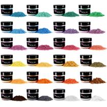 Rolio Pó de Mica 24 Potes 10 g Kit de Cores Pastel Rolio Pó de Mica 24 Potes 10 g Kit de Cores Pastel