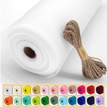 Roll de tecido de tule Luceinvita 137cm x 36m Poliéster branco