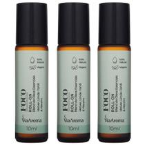 Roll-On Blend de Óleos Essenciais Foco 10ml - 3 unidades - Via Aroma Roll-On Blend de Óleos Essenciais Foco 10ml - 3 unidades - Via Aroma