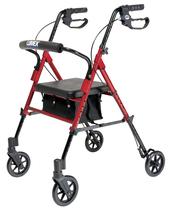 Rollator Lumex Set n' Go com altura ajustável com assento cor de vinho
