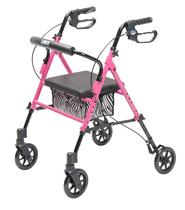 Rollator Lumex Set n' Go com altura ajustável com assento rosa Rollator Lumex Set n' Go com altura ajustável com assento rosa