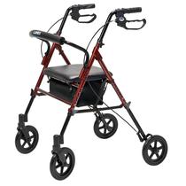Rollator Lumex Set n' Go Wide Burgundy com assento largo