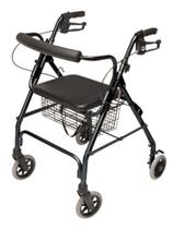 Rollator Lumex Walkabout Lite de quatro rodas preto