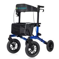 Rollator Walker ELENKER All-Terrain com rodas de borracha de 12” azuis Rollator Walker ELENKER All-Terrain com rodas de borracha de 12” azuis