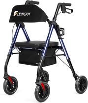 Rollator Walker FlyingJoy com assento e freios 136 kg Rollator Walker FlyingJoy com assento e freios 136 kg