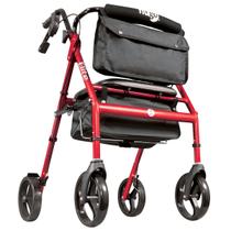Rollator Walker Hugo Mobility 700-961 dobrável com assento vermelho