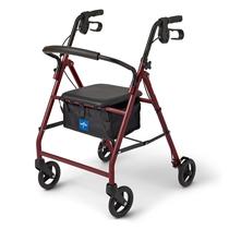 Rollator Walker Medline em alumínio com assento 250 kg cor de vinho Rollator Walker Medline em alumínio com assento 250 kg cor de vinho