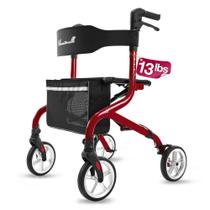 Rollator Walker PLANET WALK superleve com assento vermelho