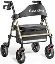 Rollator Walker Soundfuse com assento para idosos 160 kg Rollator Walker Soundfuse com assento para idosos 160 kg