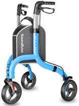 Rollator Walker Soundfuse de 3 rodas dobrável em alumínio azul