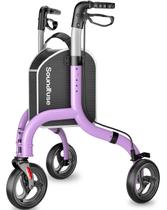 Rollator Walker Soundfuse de 3 rodas dobrável em alumínio roxo