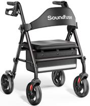 Rollator Walker Soundfuse Dobrável 8 Rodas Grandes 160 kg
