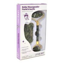 Roller Massageador Facial GuaSha - Pedra Natural Jade Original Uniqmed