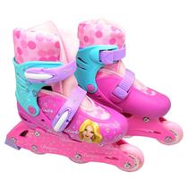 Roller Patins Infantil Clássico Triline Inline Rosa Menina - Dm Toys