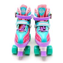 Roller Patins Infantil Quad 4 Rodas + Capacete Kit Proteção